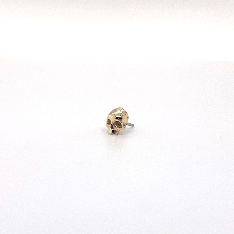 Gold Skull Threadless End Auadore 14k