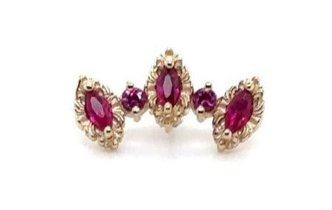 Majesty Natural Ruby 16g Threaded End 14k — AuAdore 14k gold threaded end