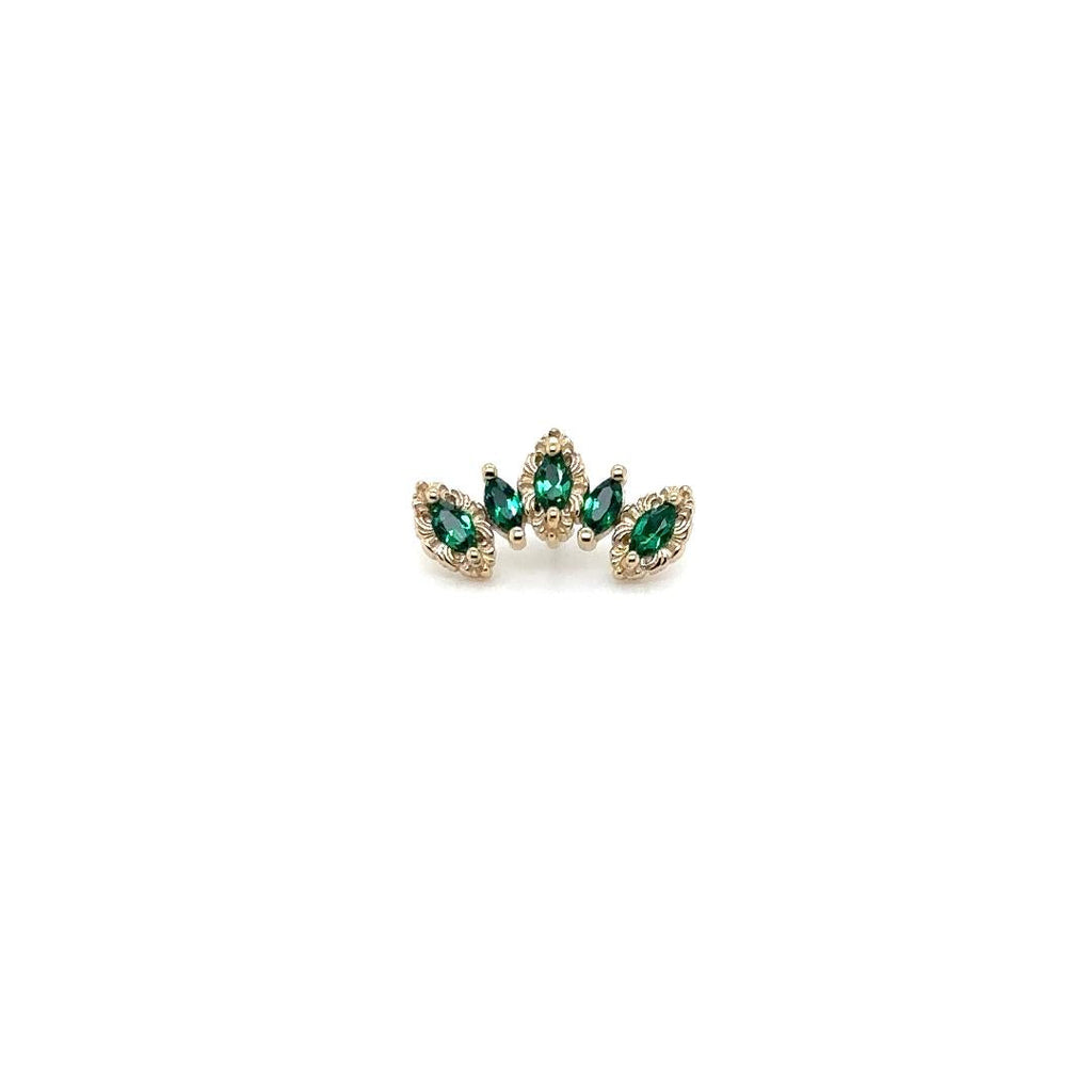 Monarchy (L) (C) (R) Green Tourmaline-ALT Iolite End Auadore 14k